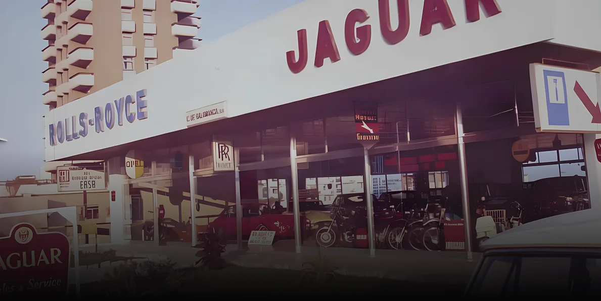 Der historische Jaguar- und Rolls-Royce-Showroom von C. de Salamanca, das erste Gebäude der Gruppe