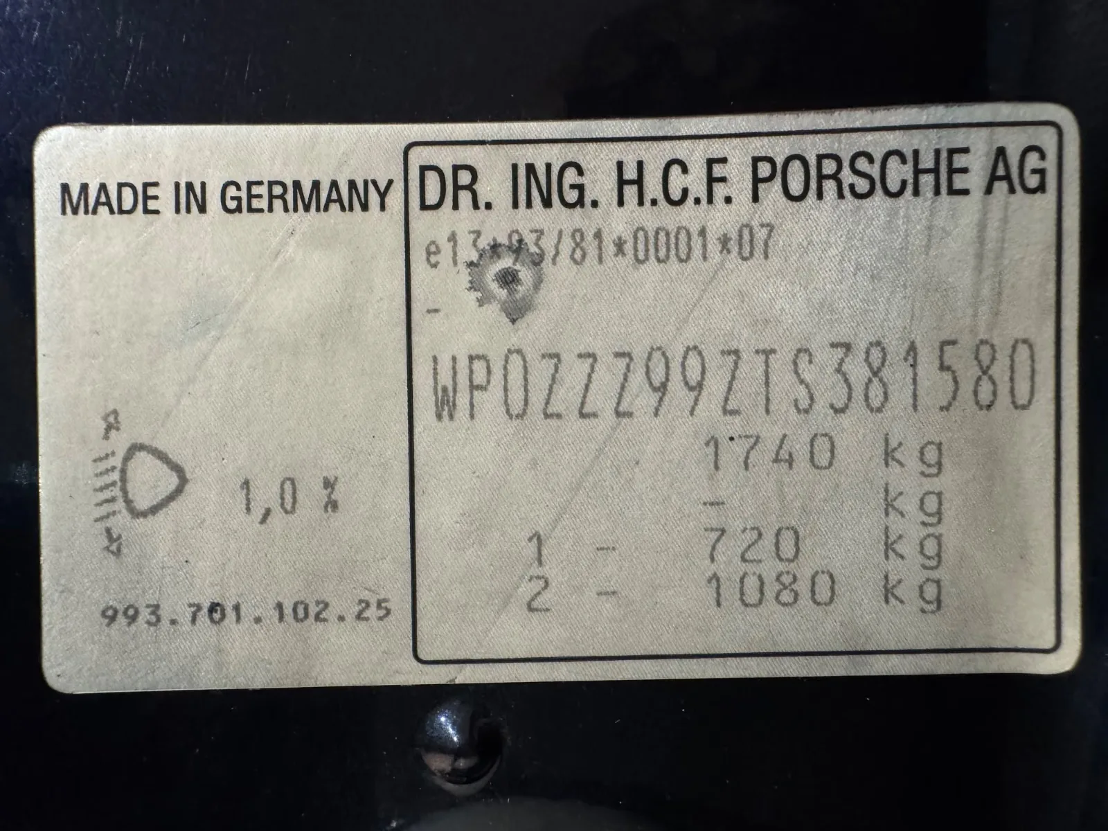 1996 Porsche 911 Targa, 25/25