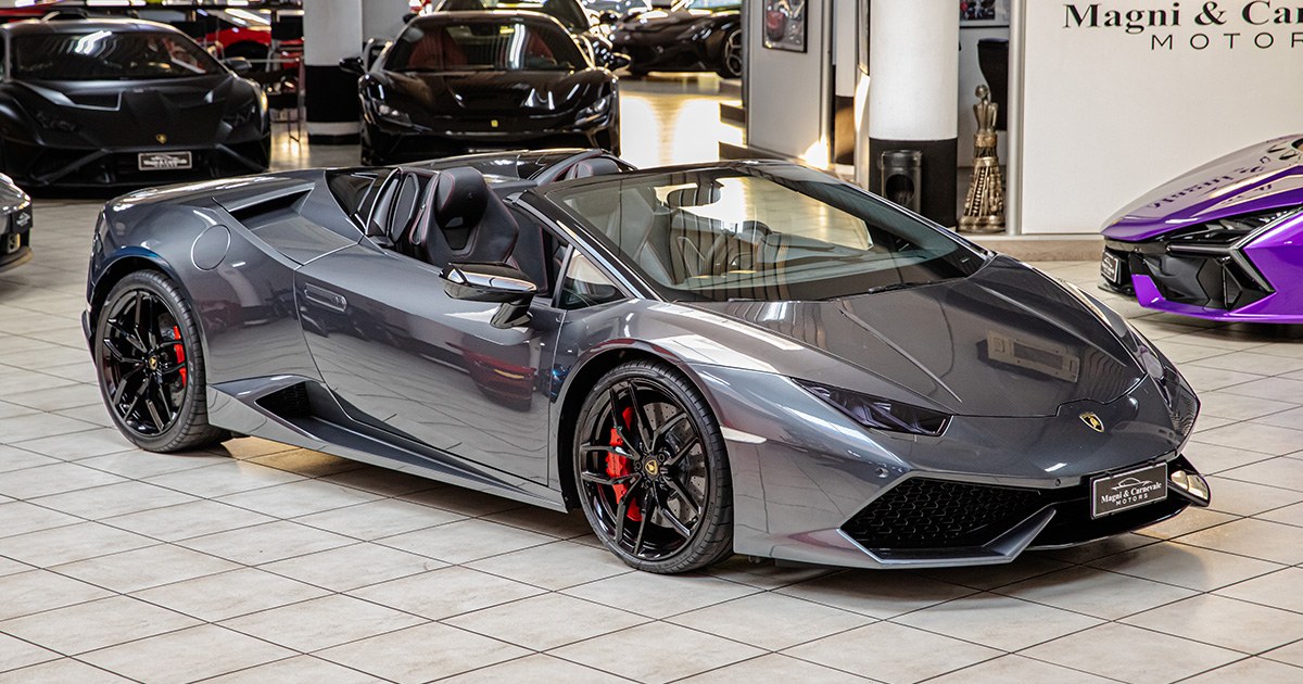 2018 Lamborghini Huracán LP 610-4 Spyder proposée par un concessionnaire spécialisé à Milan, Italie, photo principale