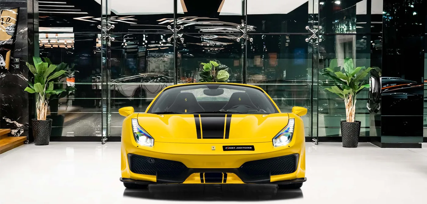 2020 Ferrari 488 Pista Spider angeboten von einem Fachhändler in Dubai, Vereinigte Arabische Emirate, Außenansicht 3