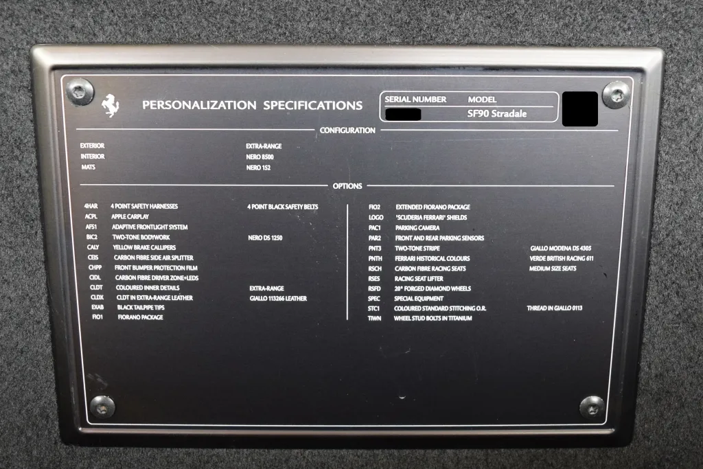 2021 Ferrari SF90 Stradale Assetto Fiorano, 24/28