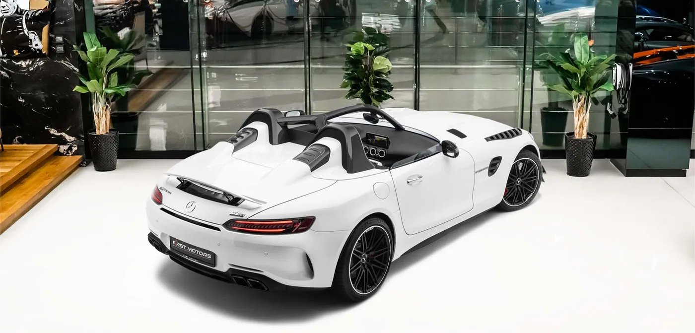 2021 Mercedes-AMG GT offered by a specialist dealer in Dubai, United Arab Emirates, exterior view 2