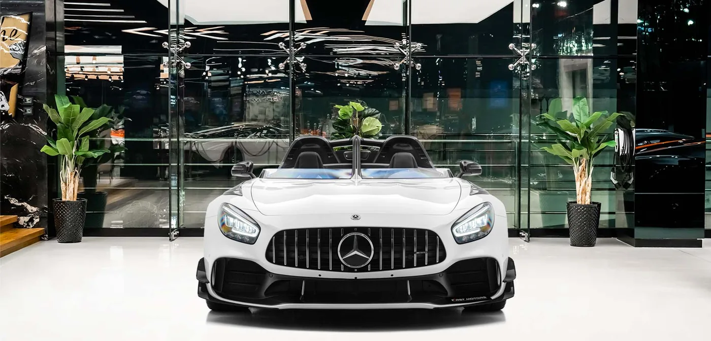 2021 Mercedes-AMG GT offered by a specialist dealer in Dubai, United Arab Emirates, exterior view 3