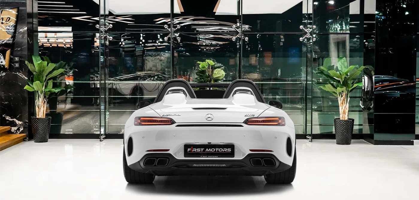 2021 Mercedes-AMG GT offered by a specialist dealer in Dubai, United Arab Emirates, exterior view 4