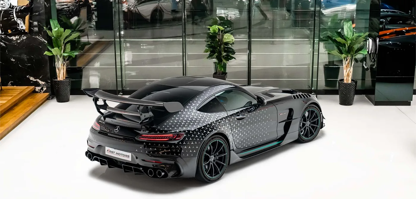 2022 Mercedes-AMG GT offered by a specialist dealer in Dubai, United Arab Emirates, exterior view 2
