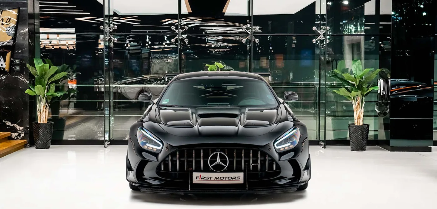 2022 Mercedes-AMG GT offered by a specialist dealer in Dubai, United Arab Emirates, exterior view 3