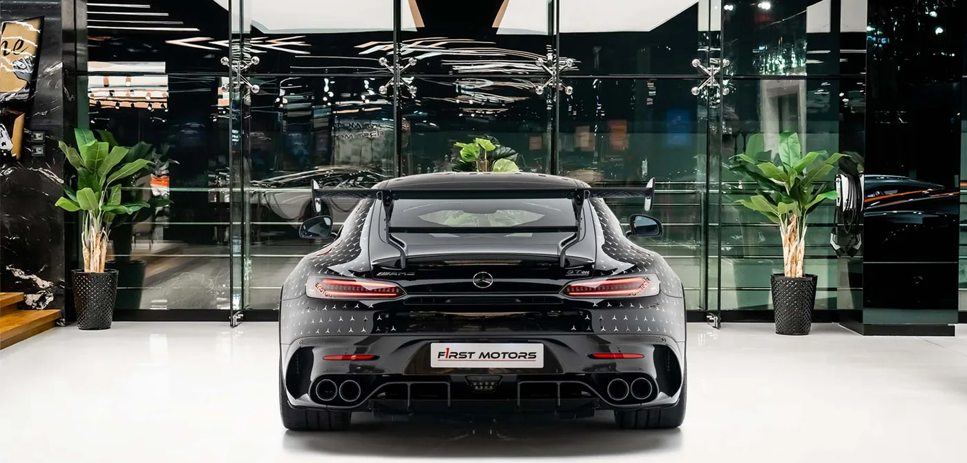 2022 Mercedes-AMG GT offered by a specialist dealer in Dubai, United Arab Emirates, exterior view 4