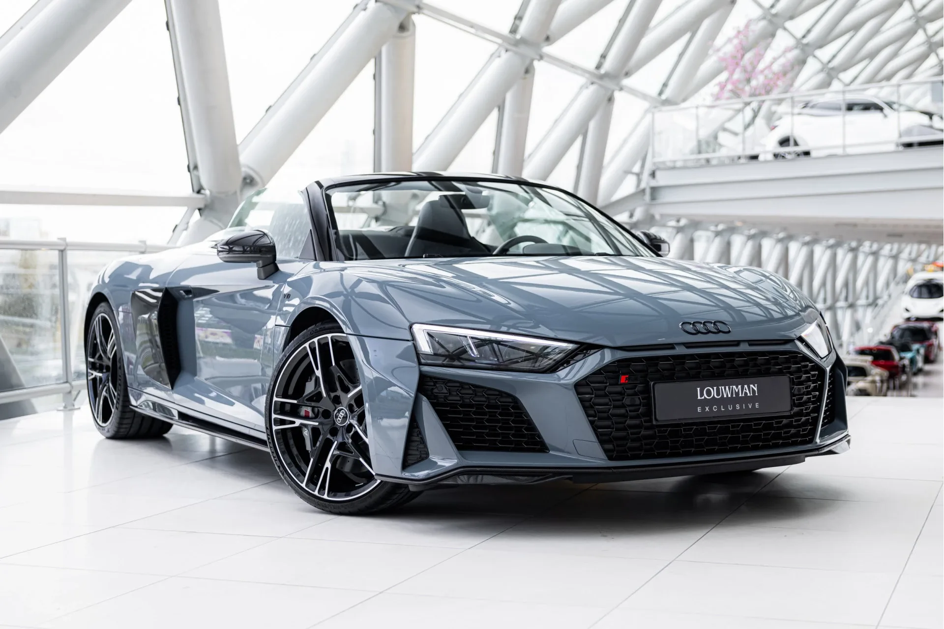 2024 Audi R8 Spyder V10 performance, quattro angeboten von einem offiziellen McLaren und Morgan-Vertragshändler in Utrecht, Niederlande, Hauptfoto