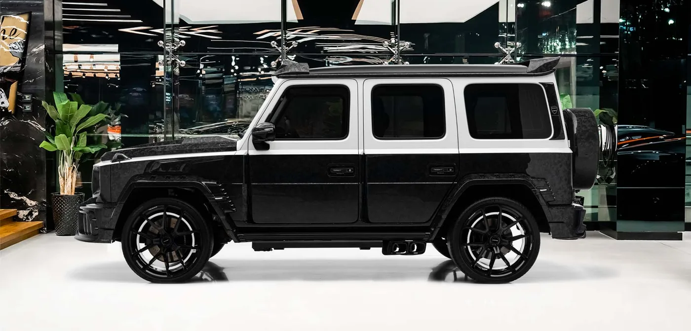 2025 Mercedes-AMG G 63 offered by a specialist dealer in Dubai, United Arab Emirates, exterior view 2