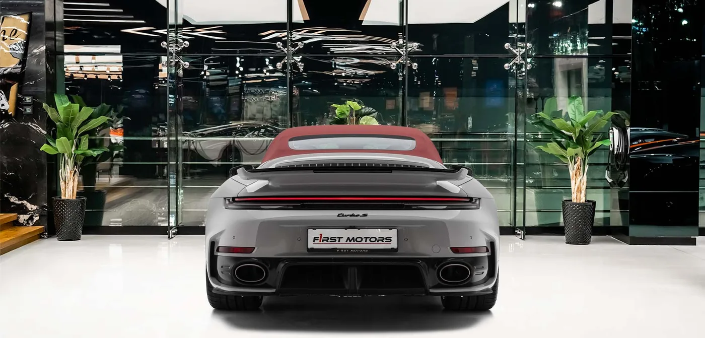 2026 Porsche 911 Turbo S Cabriolet offered by a specialist dealer in Dubai, United Arab Emirates, exterior view 4