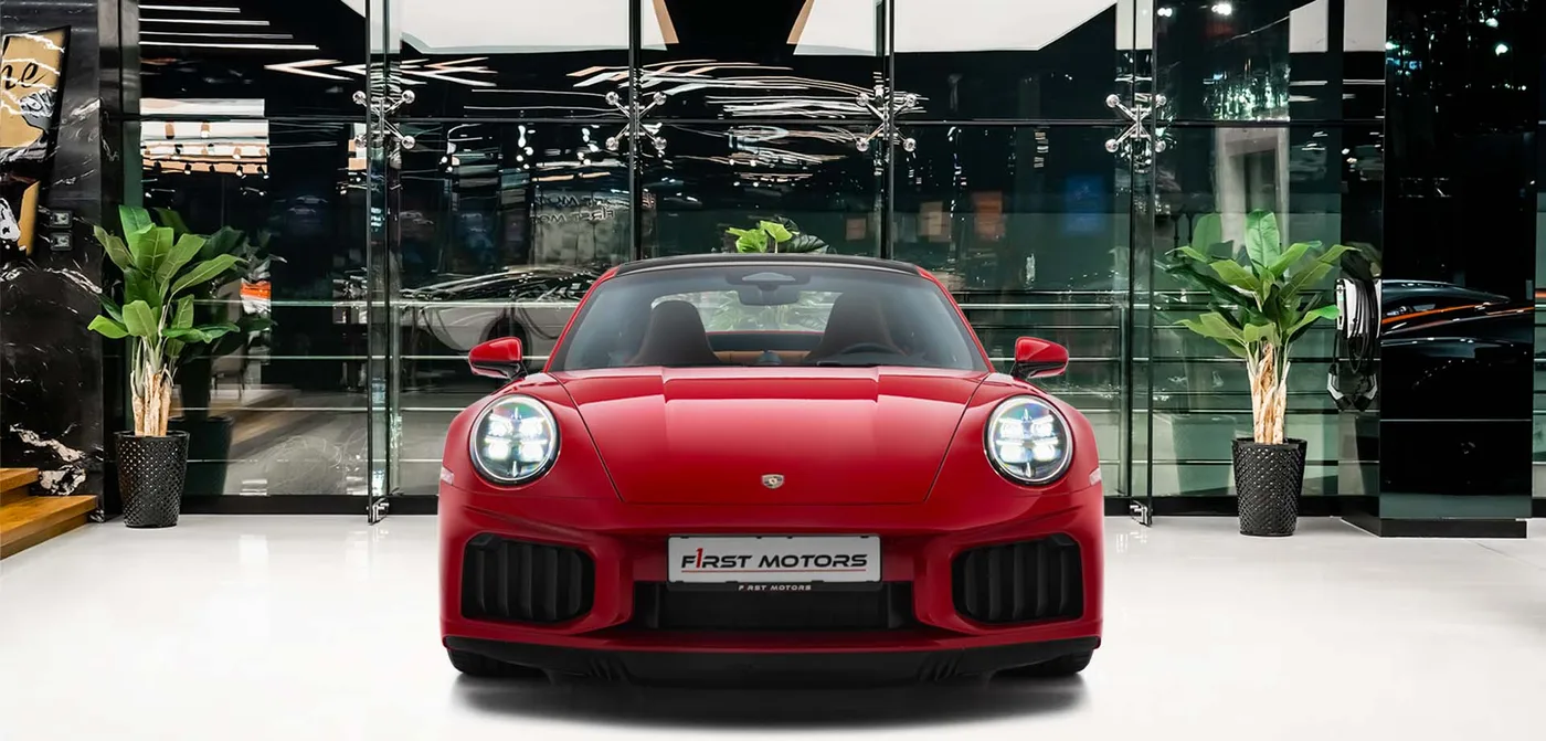 2026 Porsche 911 Turbo S offered by a specialist dealer in Dubai, United Arab Emirates, exterior view 3