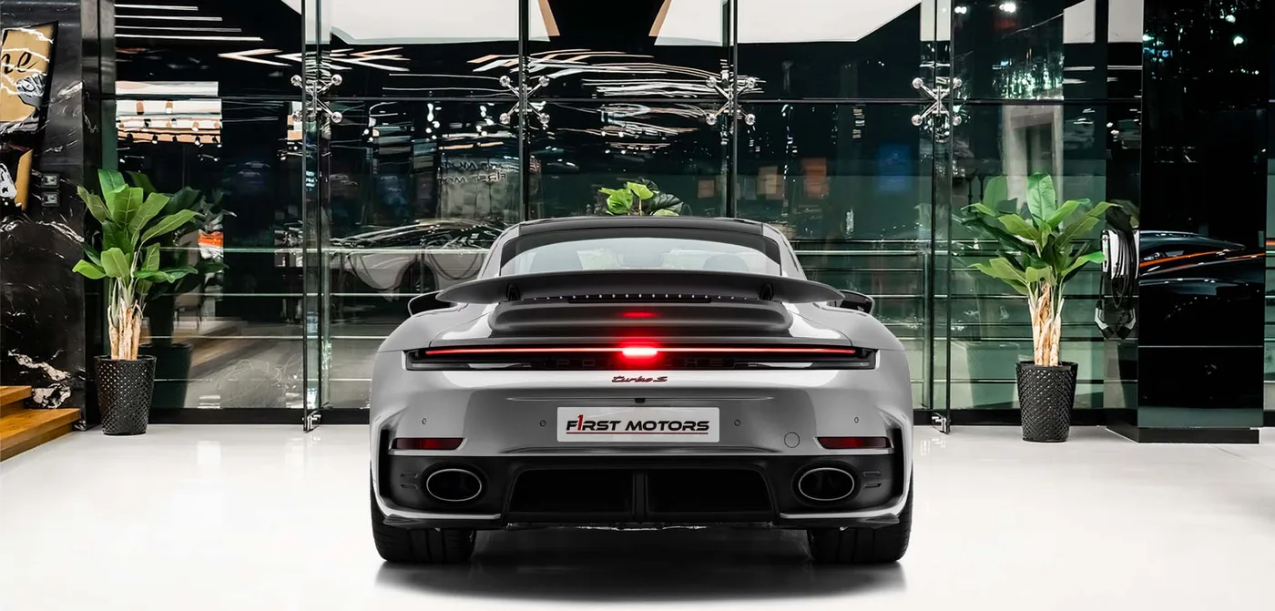 2026 Porsche 911 Turbo S offered by a specialist dealer in Dubai, United Arab Emirates, exterior view 4
